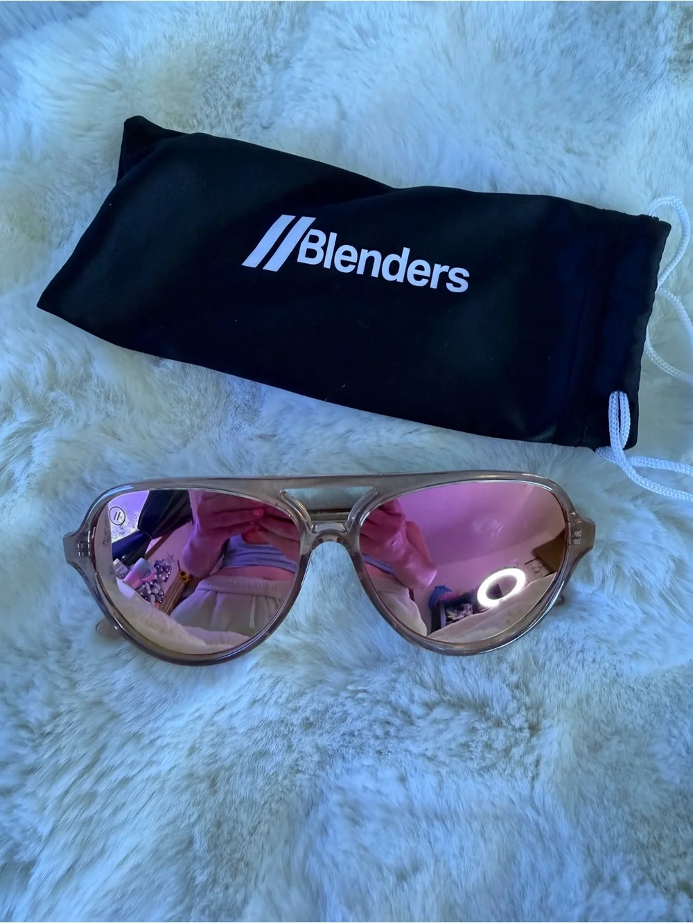 Blinder women’s Pink Mirrored Aviator Sunglasses -